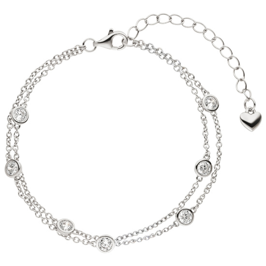 Armband 925 Sterling Silber 7 Zirkonia 19,5 cm
