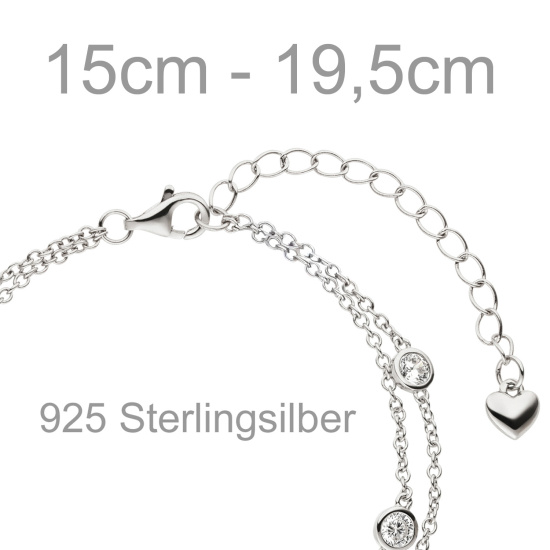 Armband 925 Sterling Silber 7 Zirkonia 19,5 cm