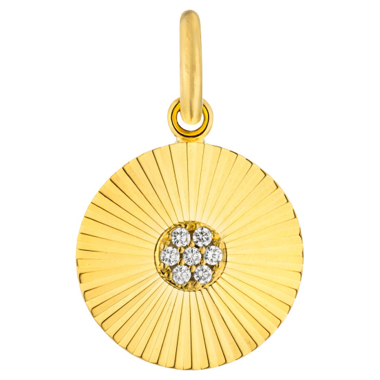 Anhänger Sonne 925 Sterling Silber gold vergoldet 7 Zirkonia