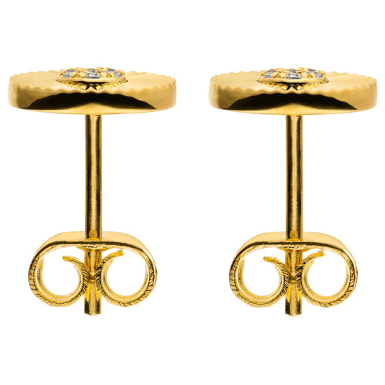 Ohrstecker 925 Silber gold vergoldet 14 Zirkonia Ohrringe Silberohrringe