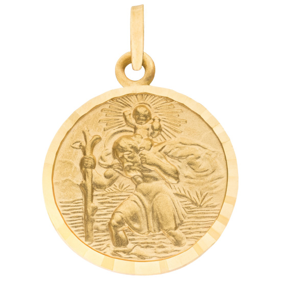 Anhänger Christophorus 333 Gold Gelbgold mattiert