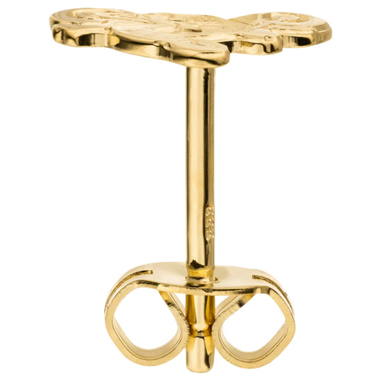 Einzelohrstecker Motorrad 333 Gold Gelbgold