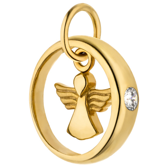 Anhänger Taufring Engel 333 Gold Gelbgold mattiert 1 Zirkonia