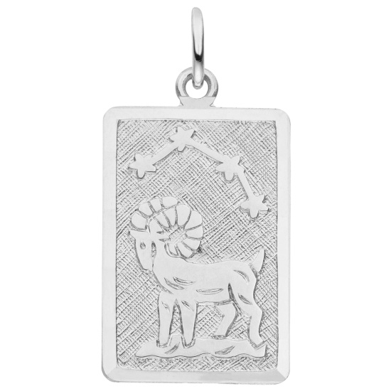 Anhänger Sternzeichen Widder eckig 925 Sterling Silber matt