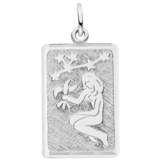 Anhänger Sternzeichen Jungfrau eckig 925 Sterling Silber matt