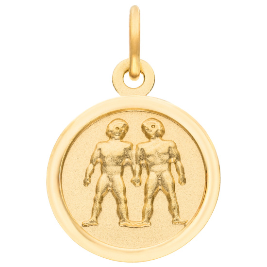 Anhänger Sternzeichen Zwilling rund 333 Gold Gelbgold matt