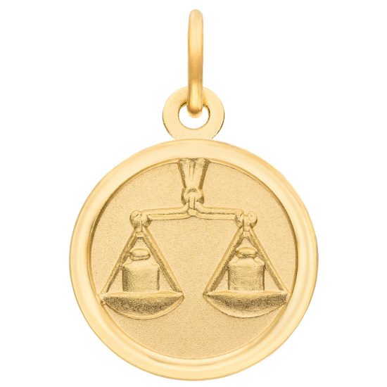 Anhänger Sternzeichen Waage rund 333 Gold Gelbgold matt