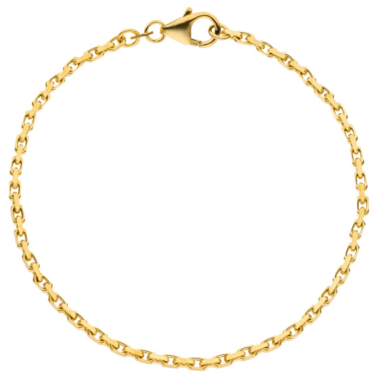 Ankerarmband 333 Gold Gelbgold diamantiert 18,5 cm