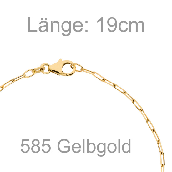 Ankerarmband weit 585 Gold Gelbgold diamantiert 19 cm