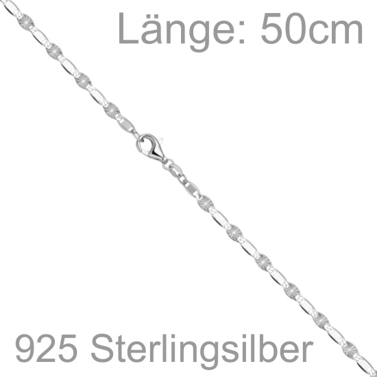 Halskette Kette 925 Sterling Silber 50 cm Silberkette Karabiner