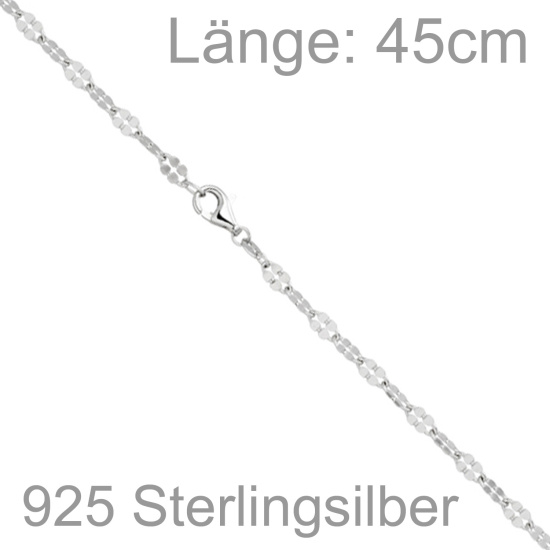 Halskette Kette 925 Sterling Silber 45 cm Silberkette Karabiner