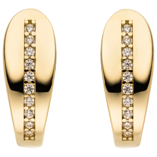 Creolen 333 Gold Gelbgold 20 Zirkonia Ohrringe Goldcreolen Goldohrringe
