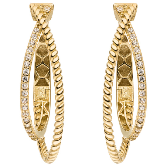 Creolen 333 Gold Gelbgold 44 Zirkonia Ohrringe Goldcreolen Goldohrringe