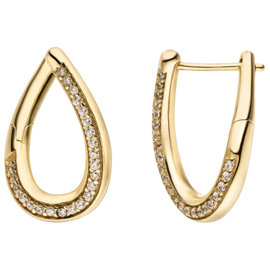 Creolen 333 Gold Gelbgold 46 Zirkonia Ohrringe Goldcreolen Goldohrringe