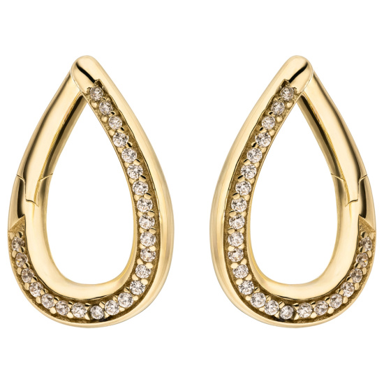 Creolen 333 Gold Gelbgold 46 Zirkonia Ohrringe Goldcreolen Goldohrringe