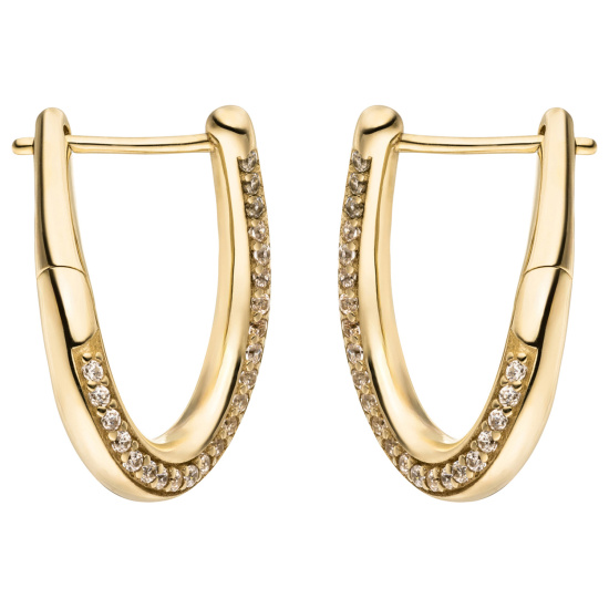 Creolen 333 Gold Gelbgold 46 Zirkonia Ohrringe Goldcreolen Goldohrringe