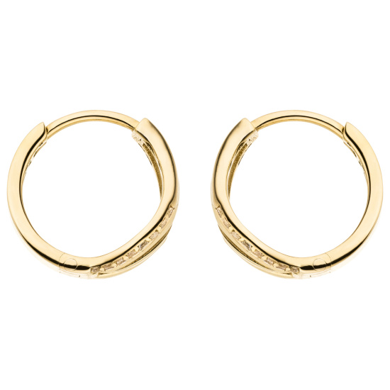 Creolen 333 Gold Gelbgold 32 Zirkonia Ohrringe Goldcreolen Goldohrringe