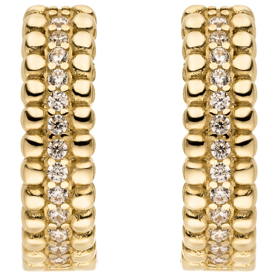 Creolen 333 Gold Gelbgold 52 Zirkonia Ohrringe Goldcreolen Goldohrringe