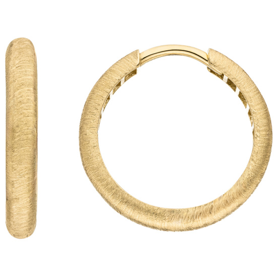 Creolen 333 Gold Gelbgold mattiert Ohrringe Goldcreolen Goldohrringe