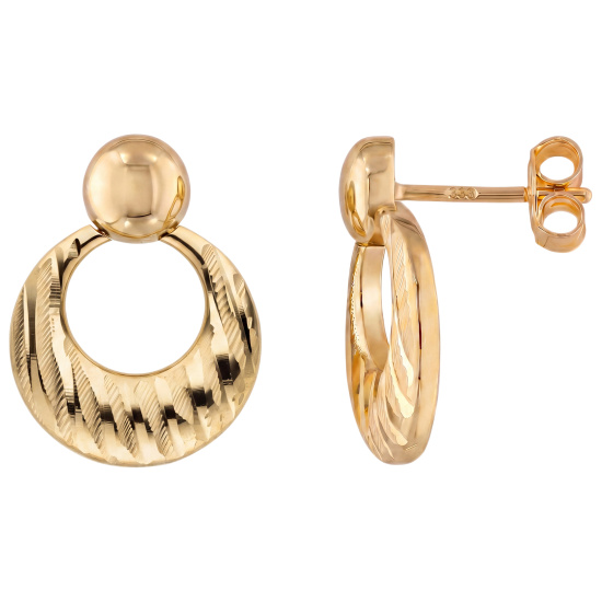 Ohrstecker 333 Gelbgold mattiert diamantiert