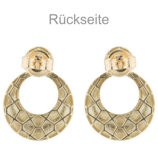 Ohrstecker 333 Gelbgold mattiert diamantiert
