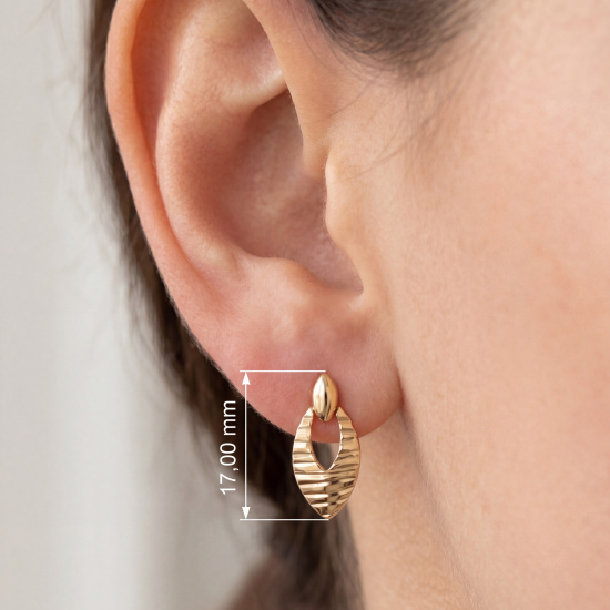 Ohrstecker oval 333 Gelbgold diamantierte Ohrringe