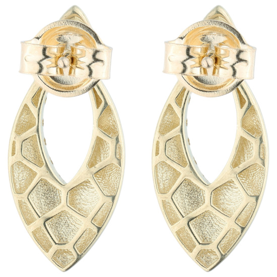 Ohrstecker oval 333 Gelbgold diamantierte Ohrringe