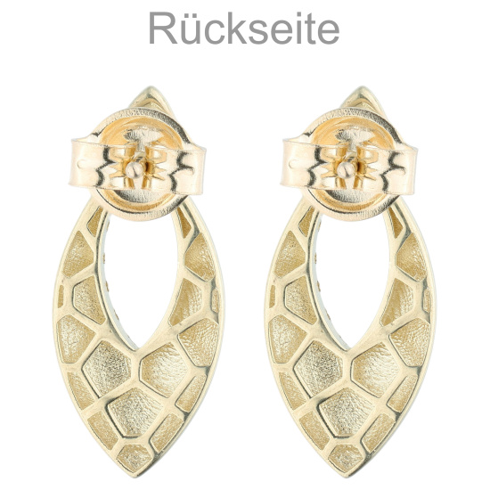 Ohrstecker oval 333 Gelbgold diamantierte Ohrringe