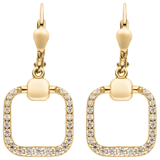 Ohrhänger 333 Gold Gelbgold 46 Zirkonia Ohrringe Boutons Goldohrringe