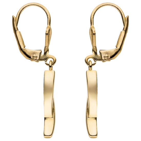 Ohrhänger 333 Gold Gelbgold 2 Zirkonia Ohrringe Boutons Goldohrringe