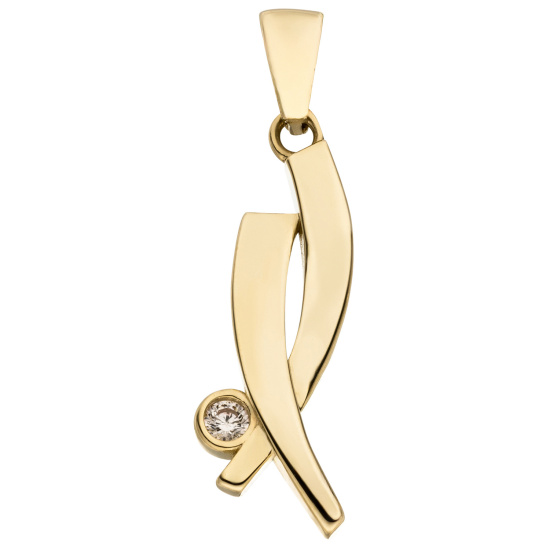 Anhänger 333 Gold Gelbgold 1 Zirkonia Goldanhänger