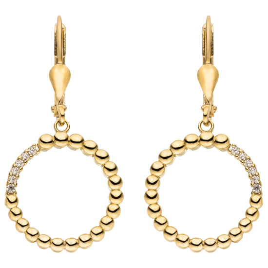 Ohrhänger 333 Gold Gelbgold 12 Zirkonia Ohrringe Boutons Goldohrringe