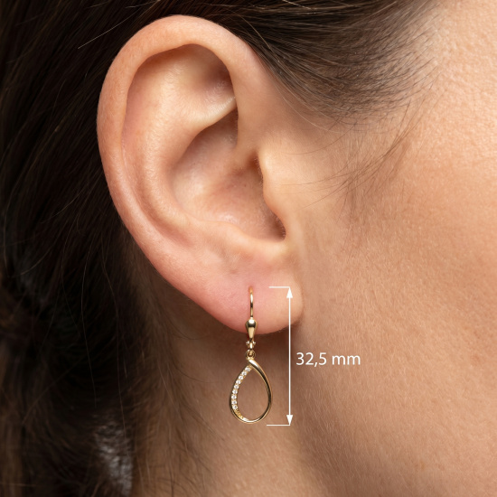Ohrhänger Tropfen 333 Gold Gelbgold 18 Zirkonia
