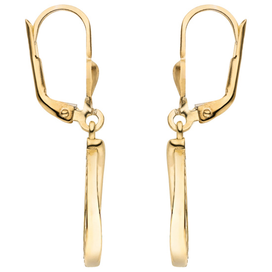 Ohrhänger Tropfen 333 Gold Gelbgold 18 Zirkonia