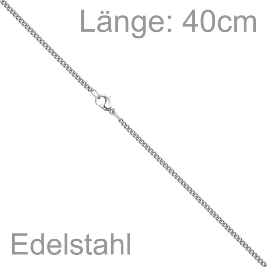 Panzerkette Edelstahl 40 cm Kette Halskette Karabiner