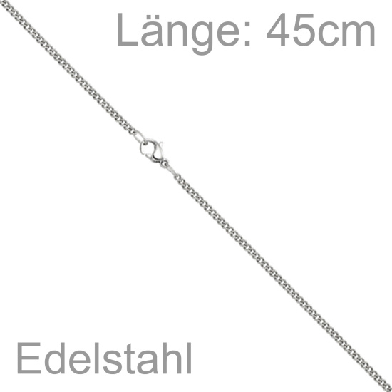 Panzerkette Edelstahl 45 cm Kette Halskette Karabiner