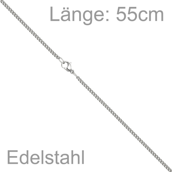 Panzerkette Edelstahl 55 cm Kette Halskette Karabiner
