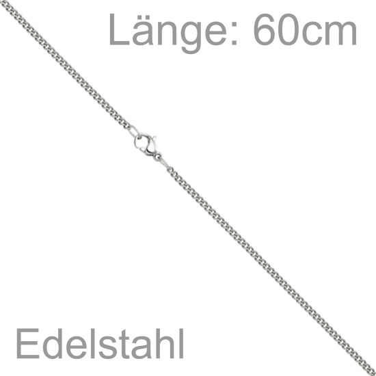 Panzerkette Edelstahl 60 cm Kette Halskette Karabiner