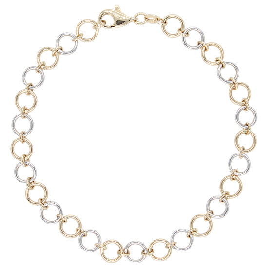 Armband 585 Gold Gelbgold Weißgold bicolor 19 cm