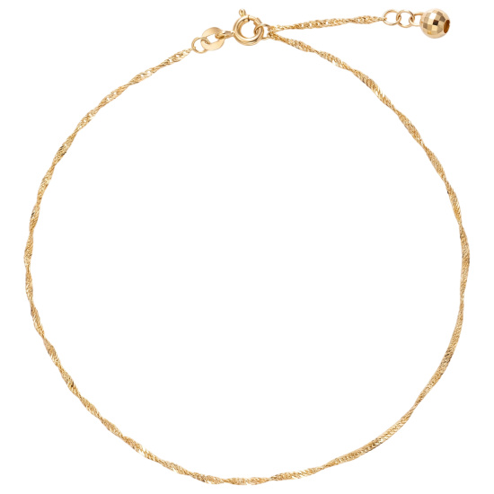 Fußkettchen mit Kugel 333 Gelbgold 25 cm Federring