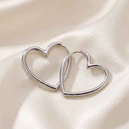 Creolen Herz 925 Sterling Silber Ohrringe