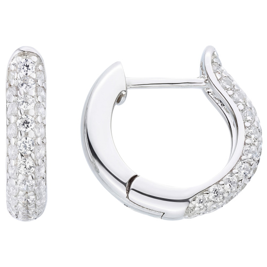 Creolen 925 Sterling Silber 62 Zirkonia Ohrringe