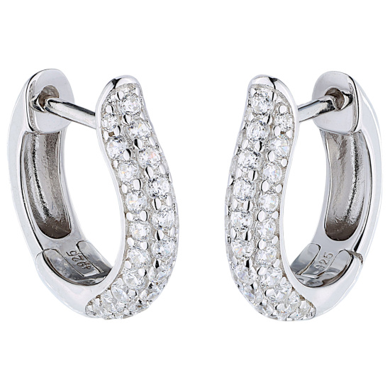 Creolen 925 Sterling Silber 62 Zirkonia Ohrringe