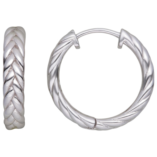 Creolen geflochten 925 Sterling Silber Ohrringe