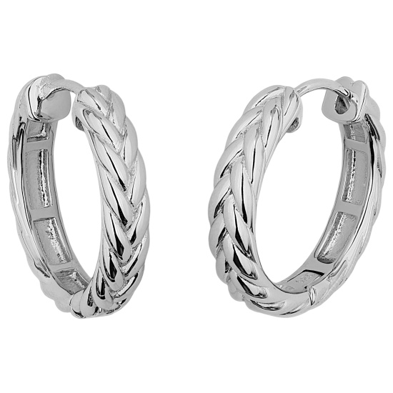 Creolen geflochten 925 Sterling Silber Ohrringe