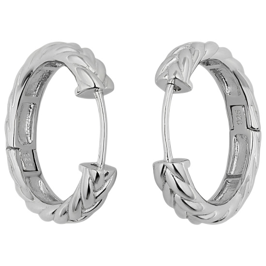 Creolen geflochten 925 Sterling Silber Ohrringe
