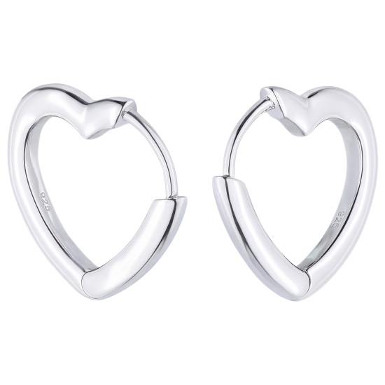 Creolen Herz 925 Sterling Silber Ohrringe