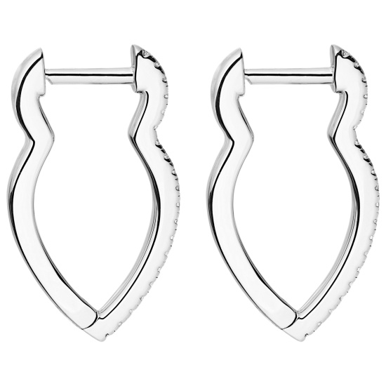 Creolen spitz 925 Sterling Silber 40 Zirkonia Ohrringe