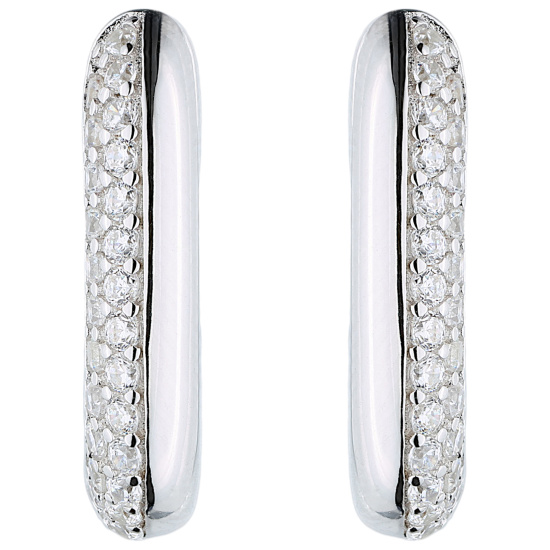 Creolen eckig 925 Sterling Silber 54 Zirkonia Ohrringe
