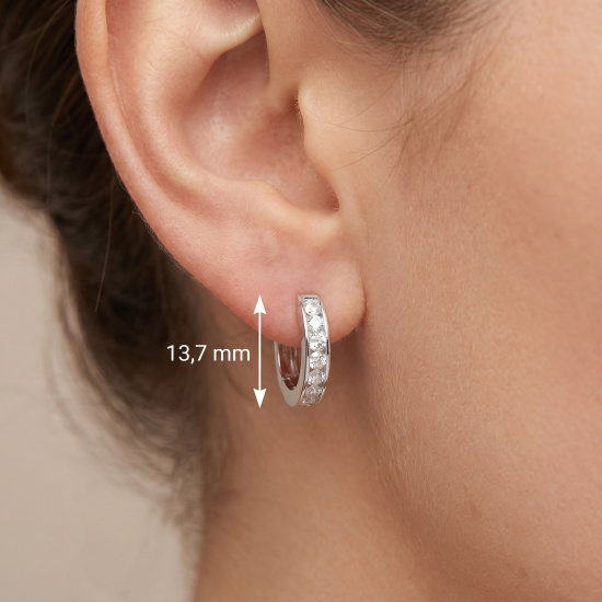 Creolen 925 Sterling Silber 16 Zirkonia Ohrringe